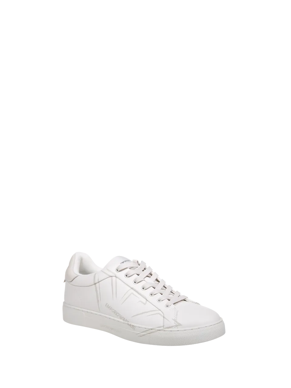 MEN EMPORIO ARMANI WHITE BOVINE LEATHER SNEAKER