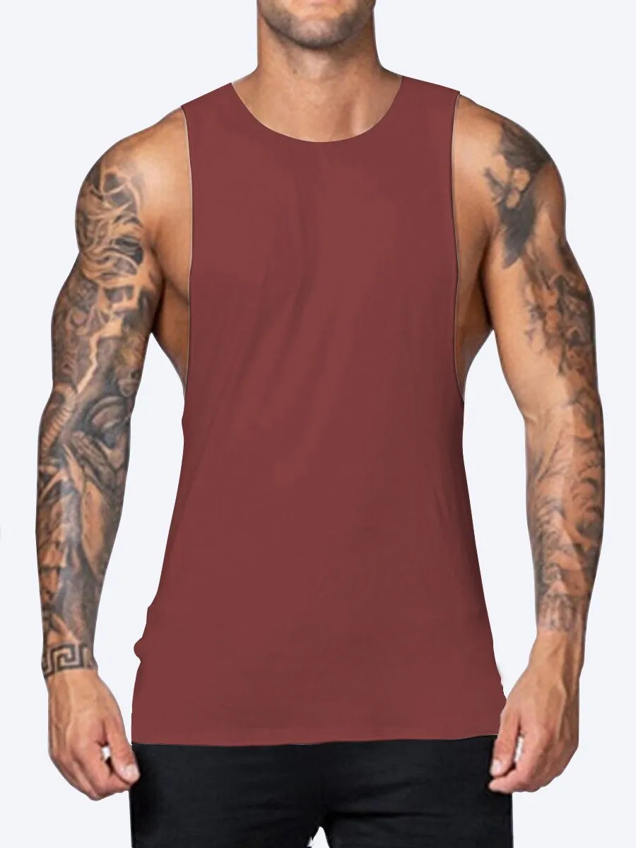 Men's Solid Color All-Match Round Neck Casual Tank Top