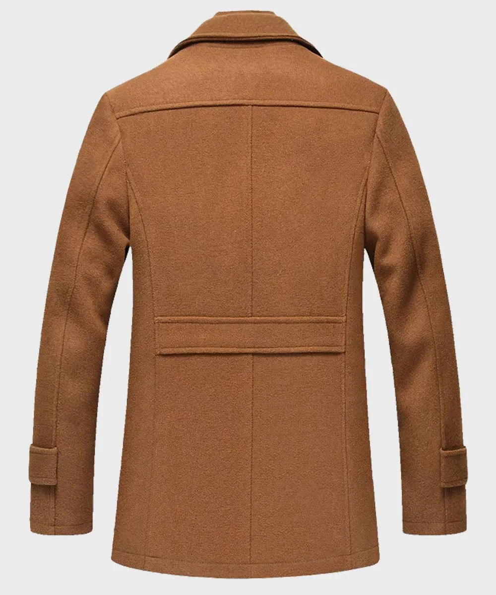 Mens Winter Wool Coat | Winter Notch Lapel Coat - Danezon