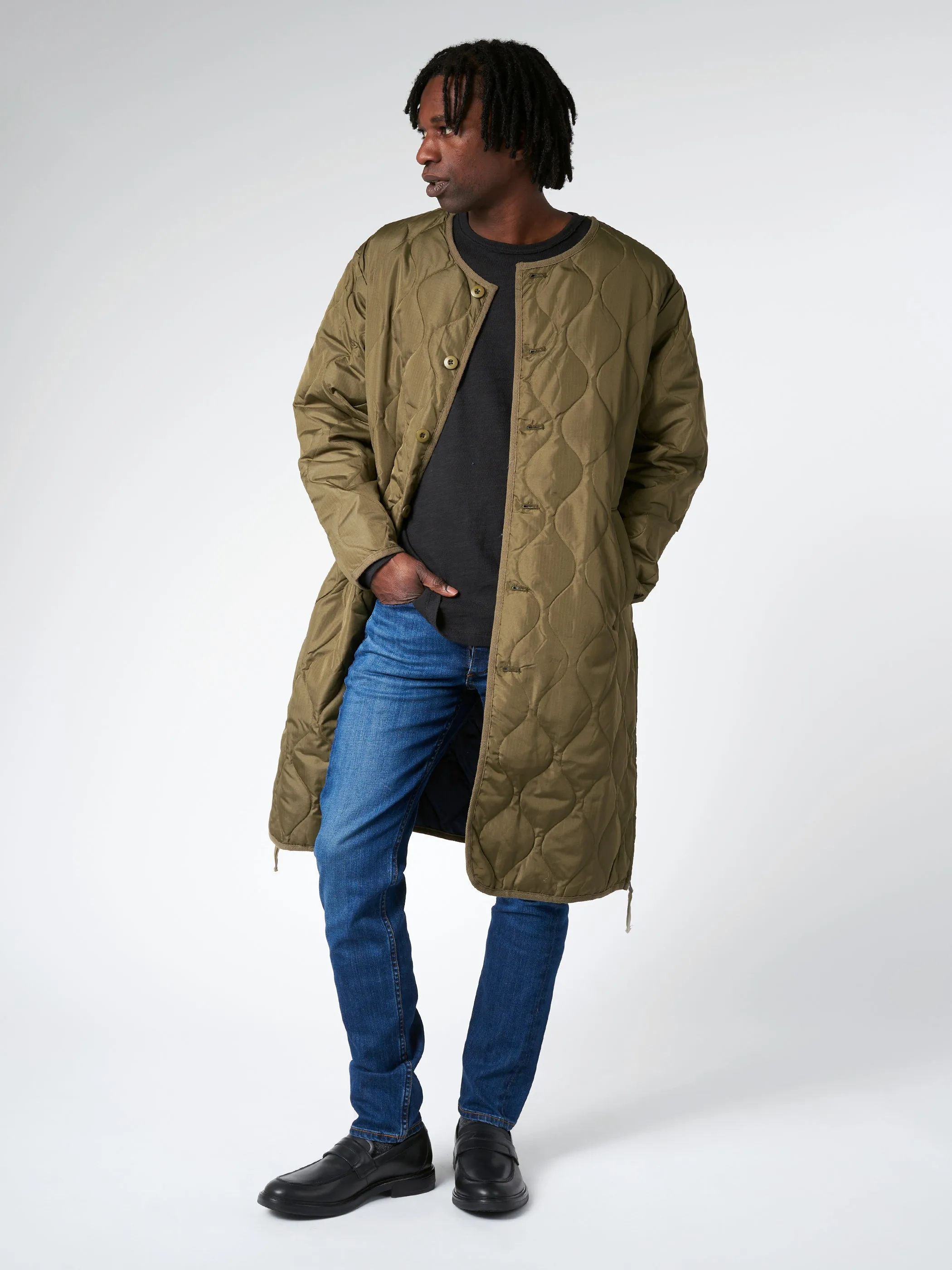 Military Crew Long Coat