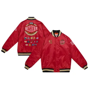 Mitchell & Ness  Western Conference Red Hardwood Classics Heavyweight Satin Full-Snap Jacket