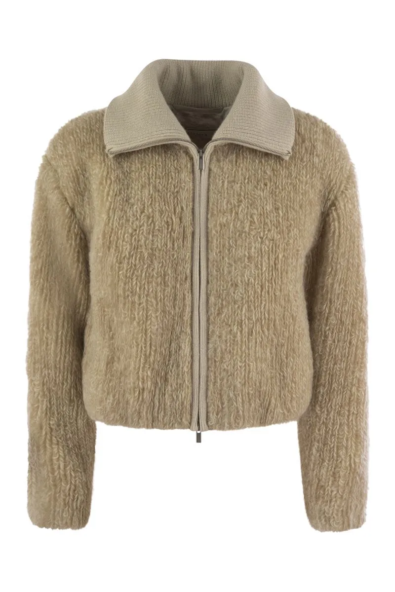 MOHAIR, CAMEL AND WOOL JACKET