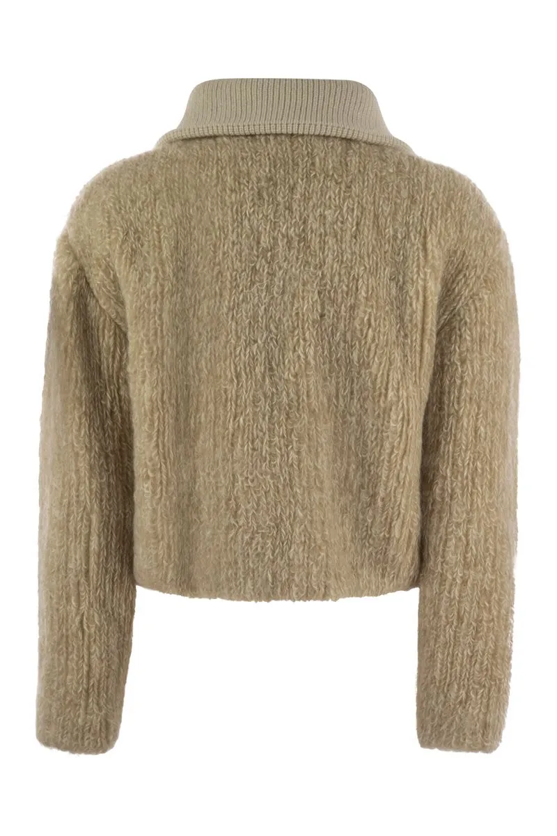 MOHAIR, CAMEL AND WOOL JACKET