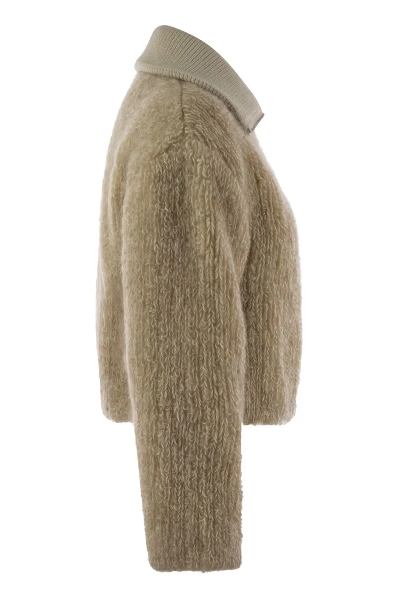 MOHAIR, CAMEL AND WOOL JACKET