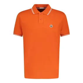 MONCLER Twin Tip Collar Cotton Polo Orange