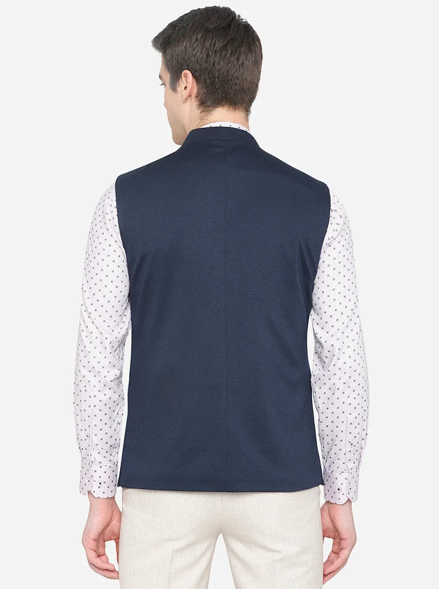 Navy Blue Bandhgala Jacket | JB Studio