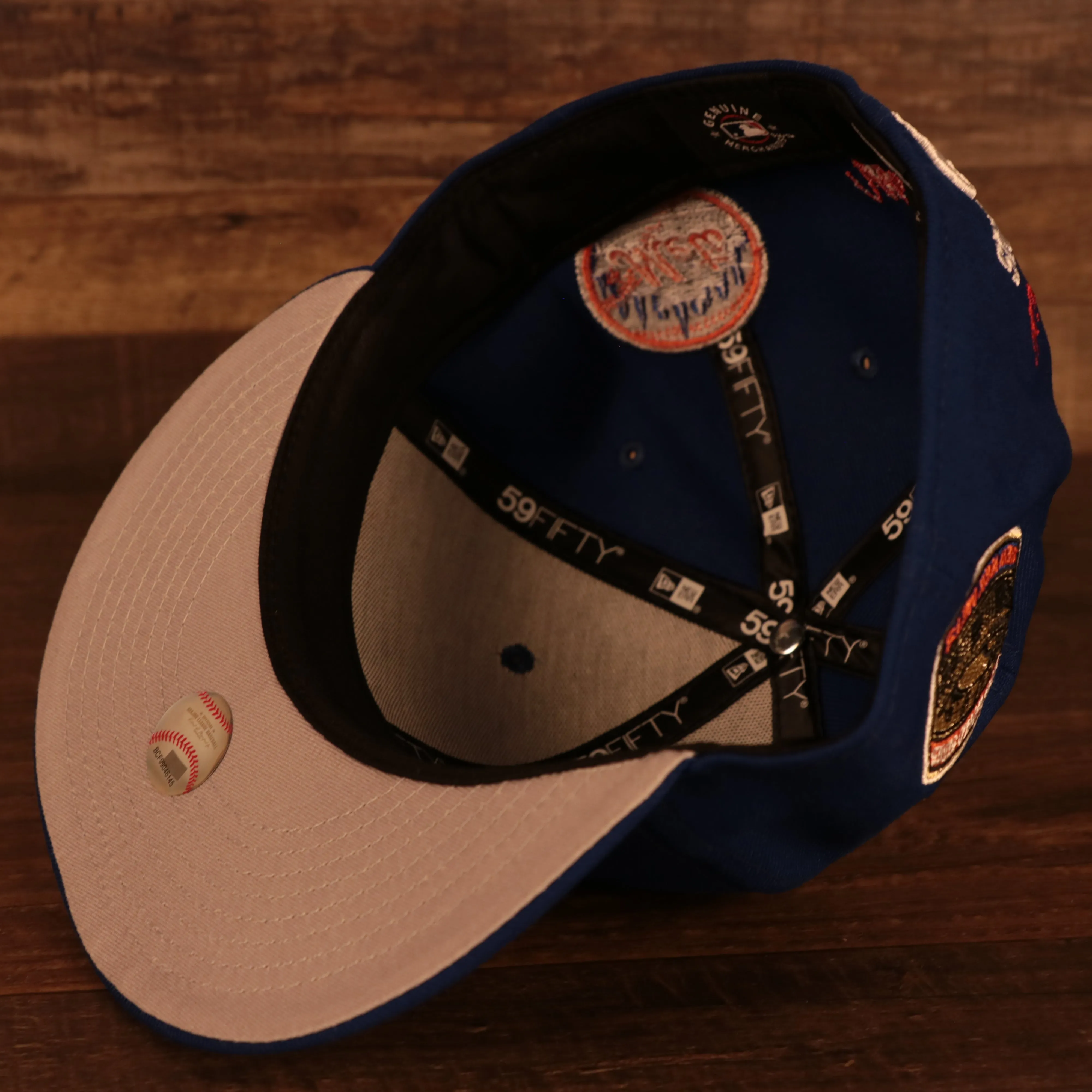 New York Mets Cooperstown Championship Rings All Over Side Patch Gray Bottom 59FIFTY Fitted Cap