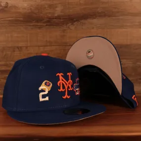 New York Mets Cooperstown Championship Rings All Over Side Patch Gray Bottom 59FIFTY Fitted Cap