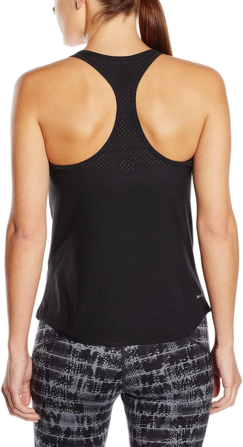 Nike Women's Slam Breathe Tank Top Black/Black/Black/White Tank Top LG