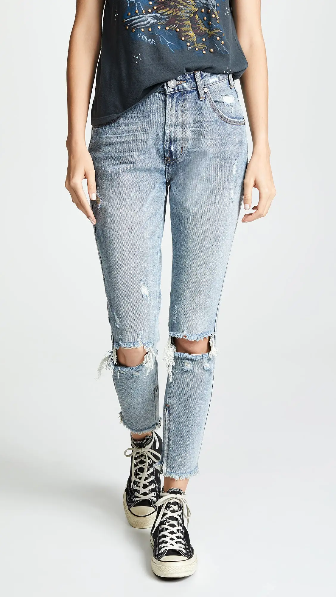 One Teaspoon Storm Buoy Freebirds High Waist Skinny Jeans