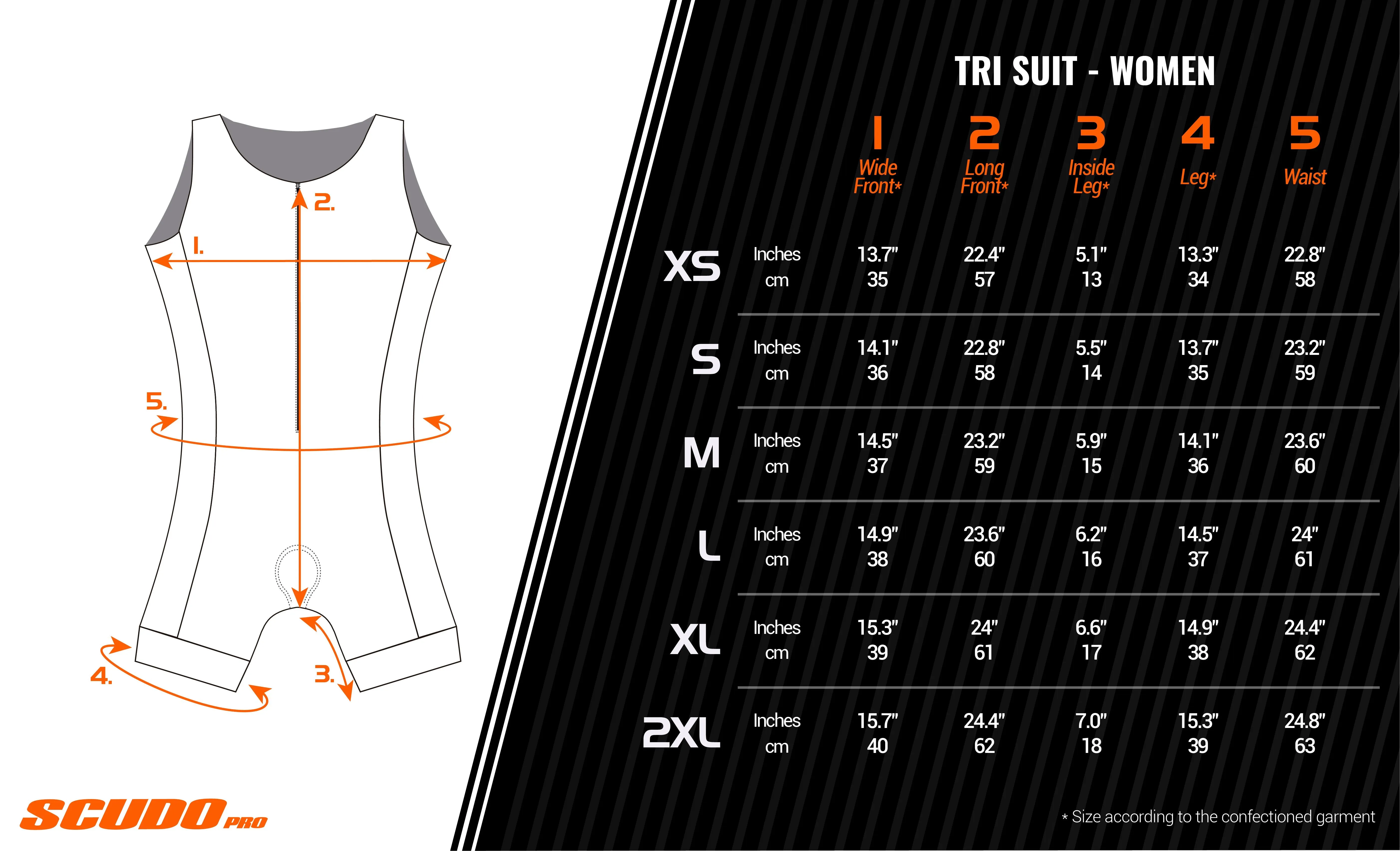 Orange Tri Suit for Women