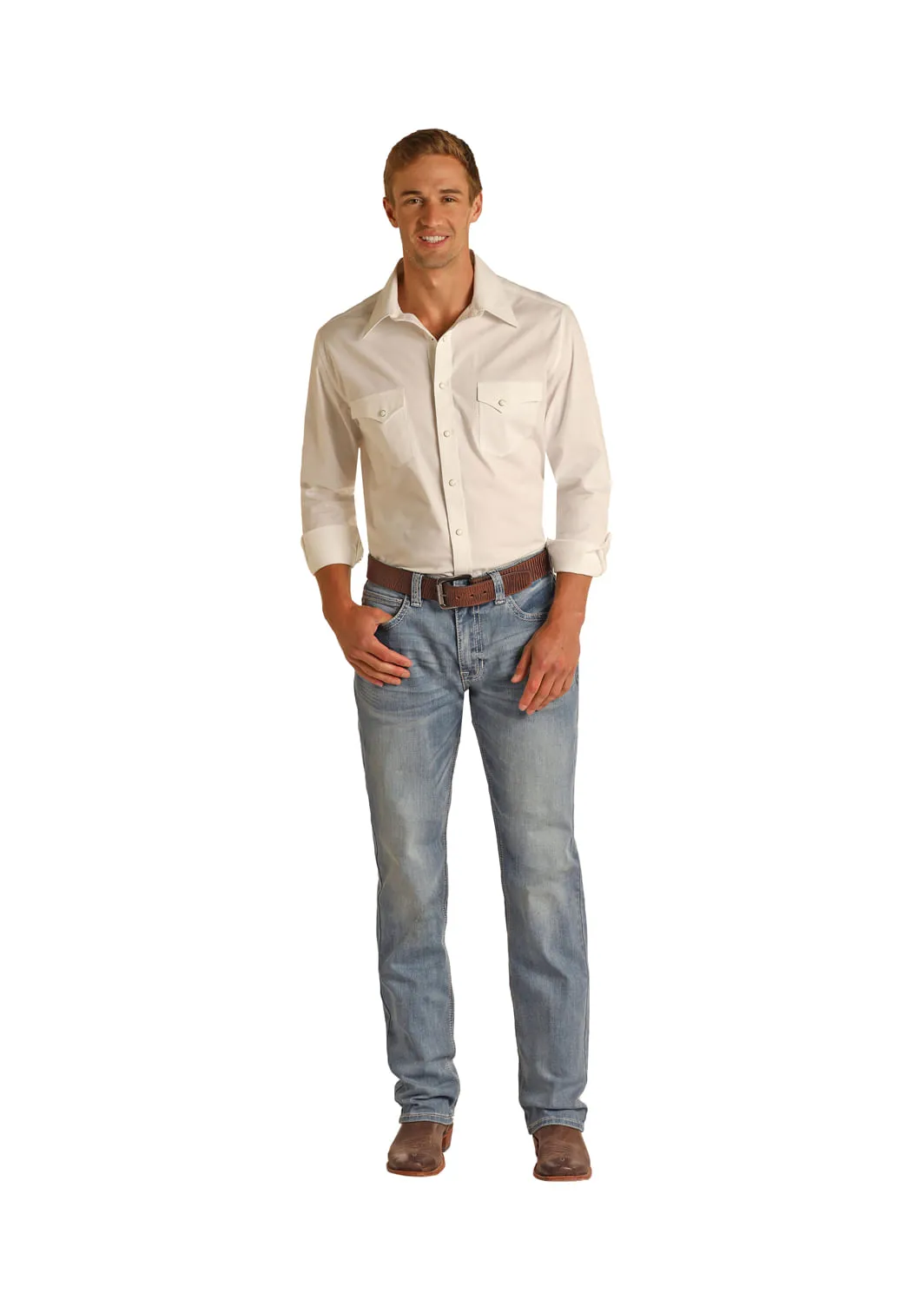 Panhandle Slim Mens Relaxed Tapered  Stackable  Bootcut Jeans