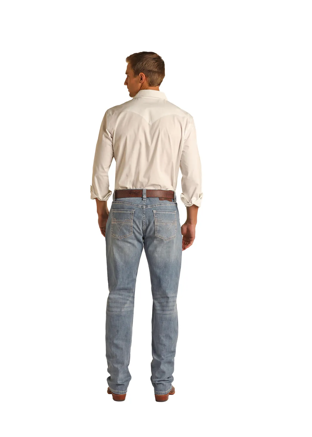 Panhandle Slim Mens Relaxed Tapered  Stackable  Bootcut Jeans