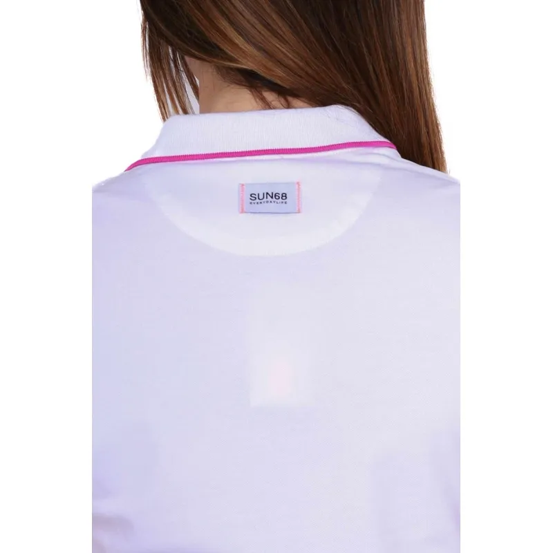 POLO DONNA MANICHE CORTE IN PIQUET STRETCH, BIANCO