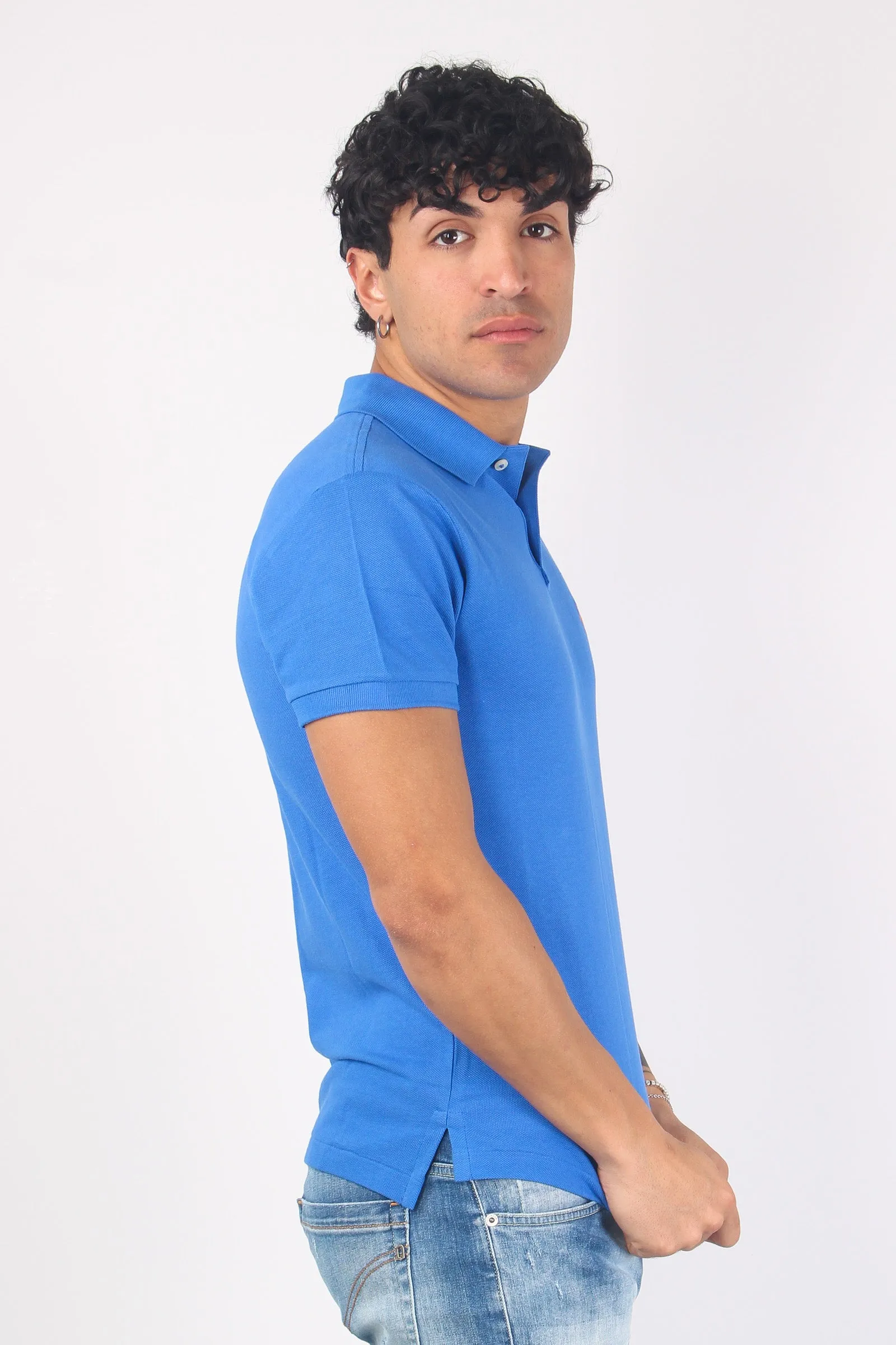 Polo Manica Corta Piquet Iris Blue