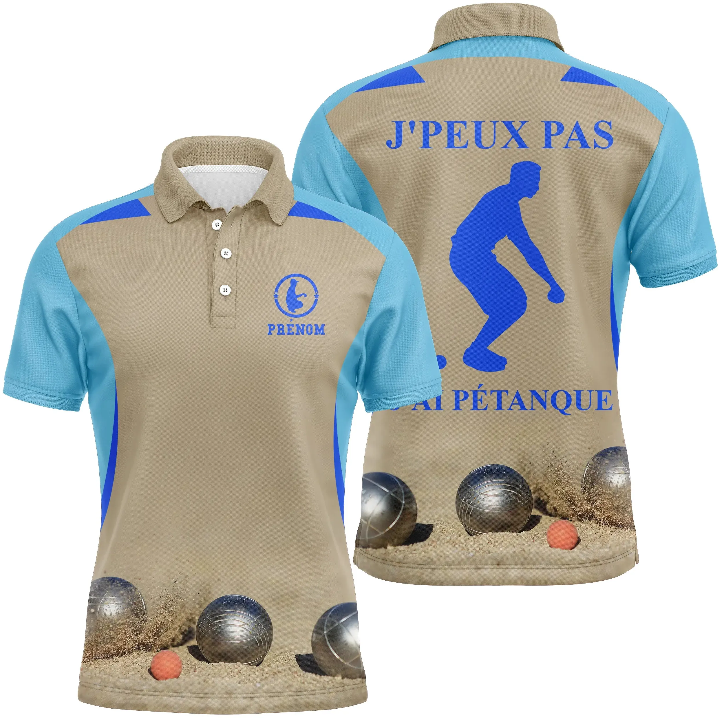 Polo Pétanque, Cadeau Personnalisé Bouliste, J'peux Pas, J'ai Pétanque - CT31112230