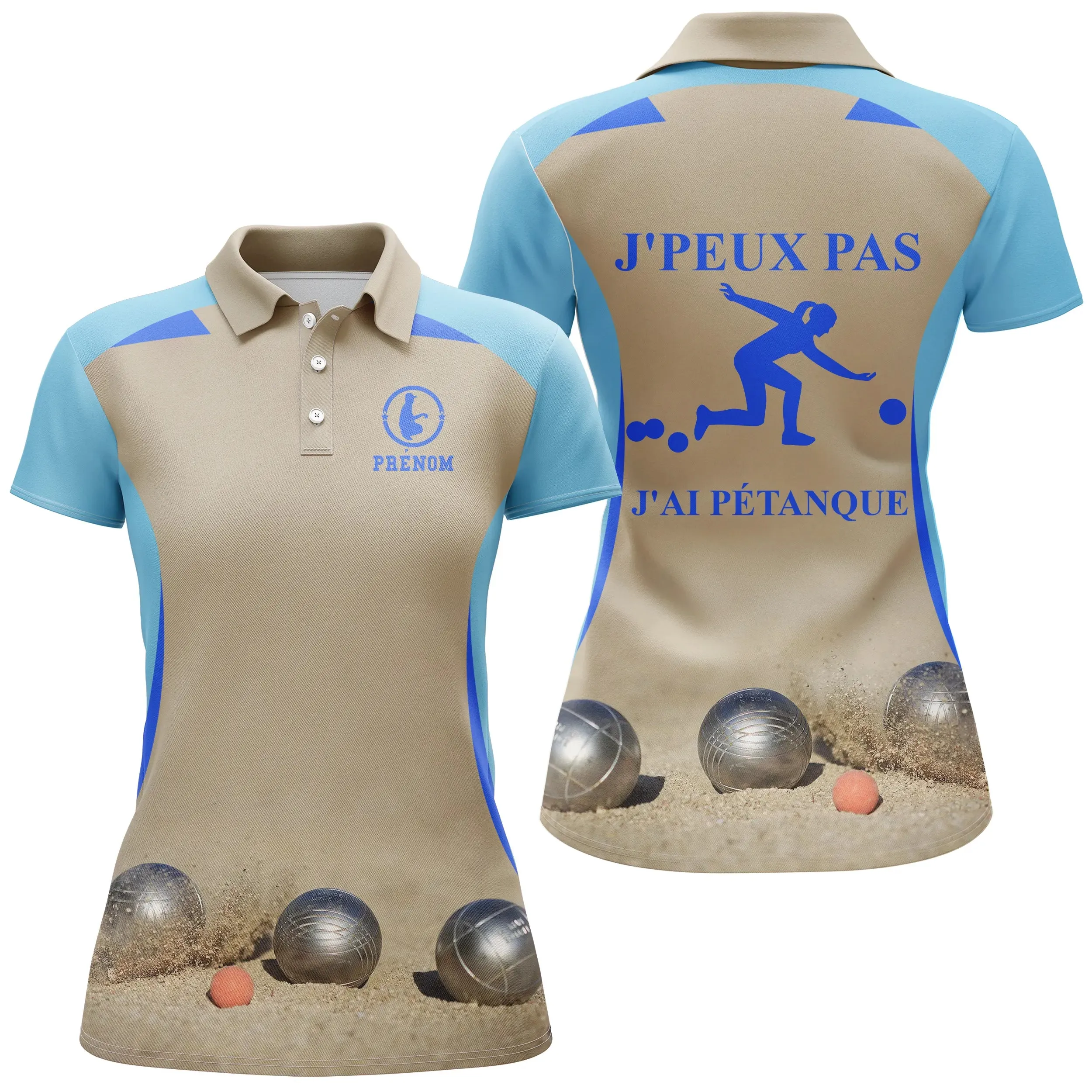 Polo Pétanque, Cadeau Personnalisé Bouliste, J'peux Pas, J'ai Pétanque - CT31112230