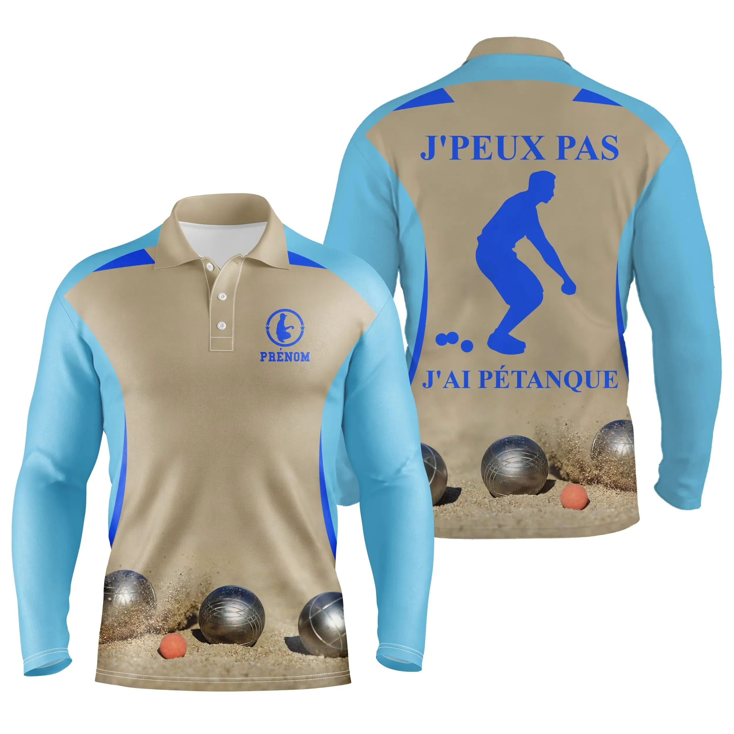 Polo Pétanque, Cadeau Personnalisé Bouliste, J'peux Pas, J'ai Pétanque - CT31112230