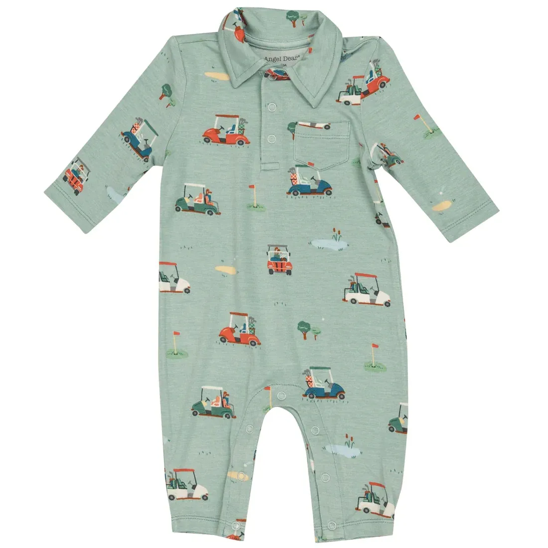 Polo Romper Golf Carts / Green