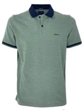 POLO UOMO VERDE MILITARE MISTO COTONE