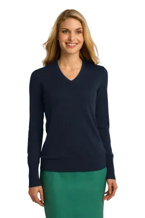 Port Authority Ladies V-Neck Sweater LSW285 Navy