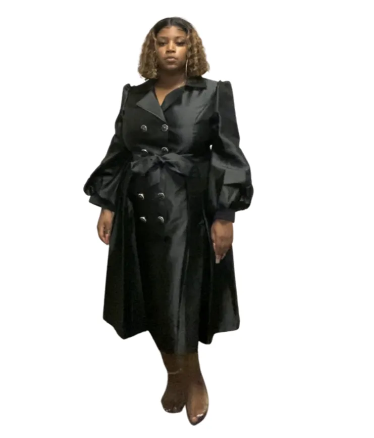 Puff Sleeve Coat Dress