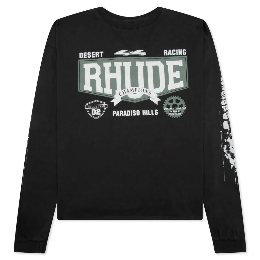 Rhude 4x4 L/S Tee - Vintage Black