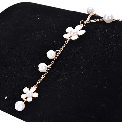 s Women Flower Sweater Chain Necklace Elegant Pearl Necklace Women Jewelry Gifts  SM6