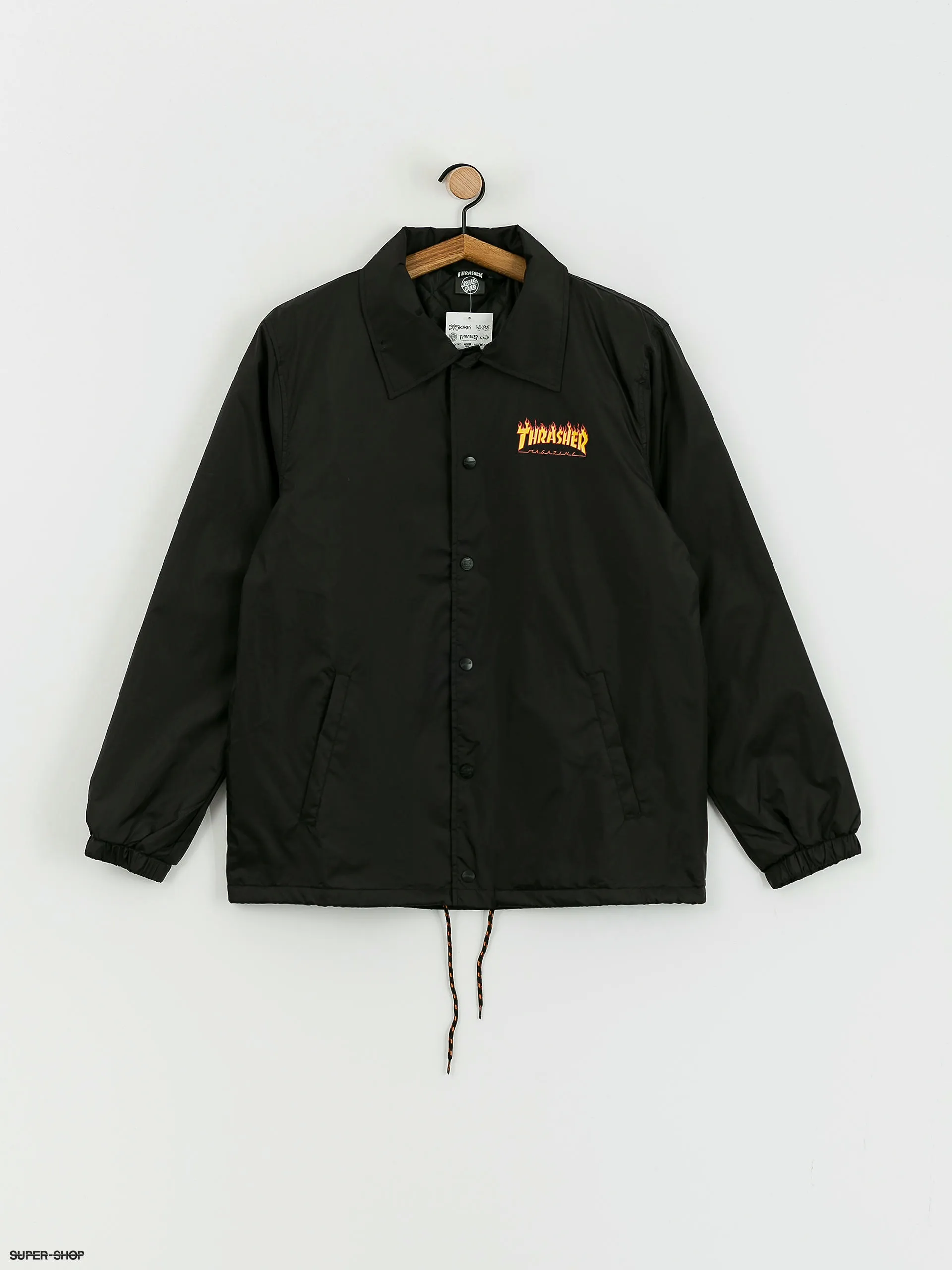 Santa Cruz X Thrasher Flame Dot Coach Jacket (black)