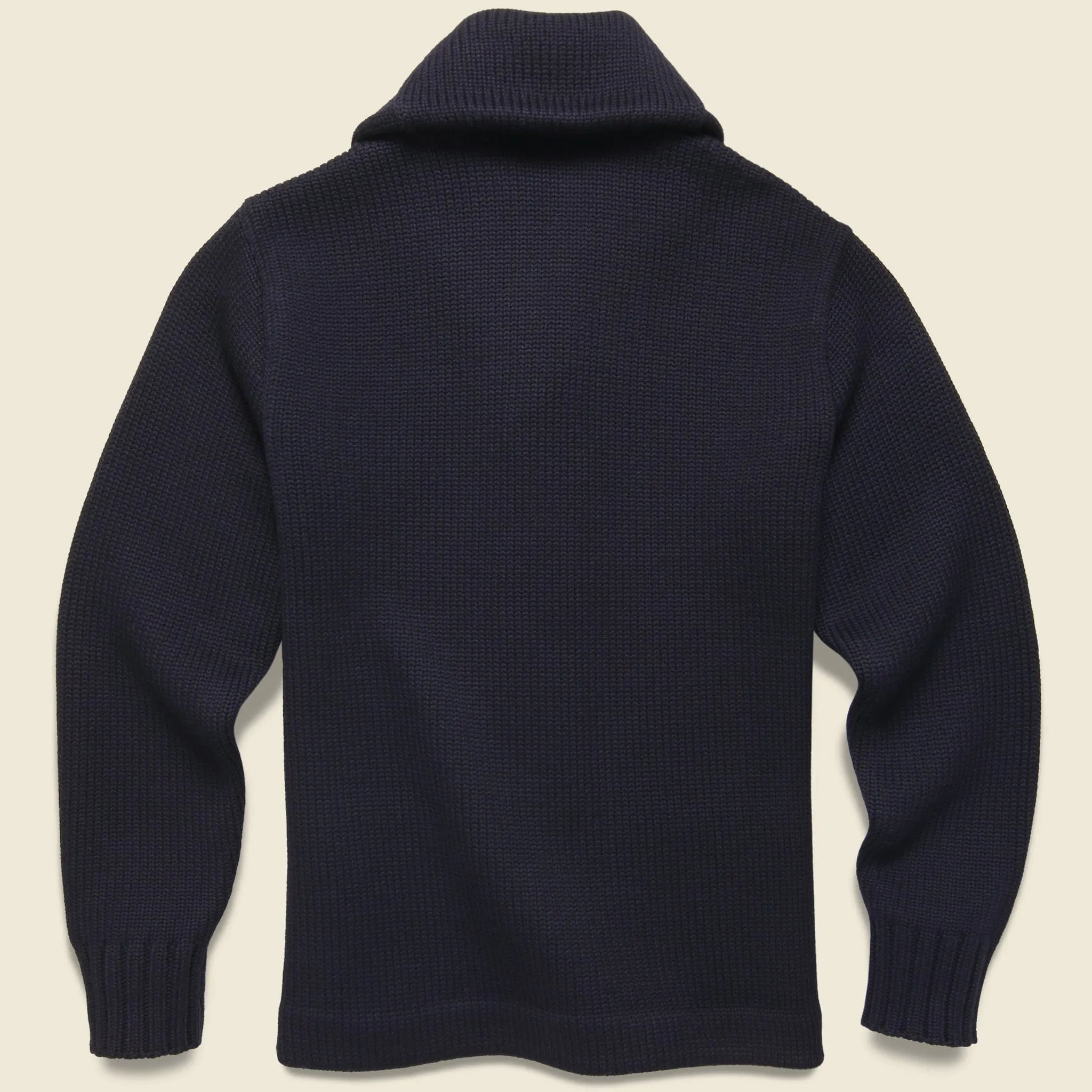 Shawl Collar Patch Cardigan - Navy