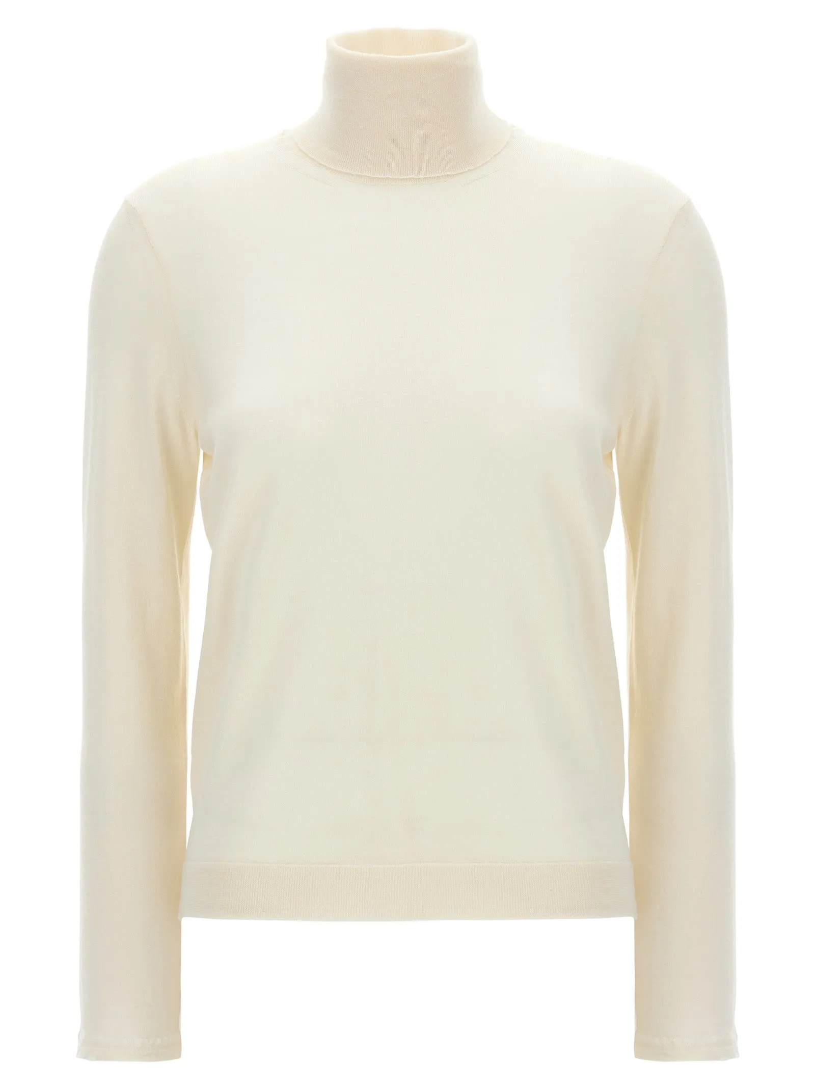 Silk Cashmere Turtleneck Sweater Sweater, Cardigans White