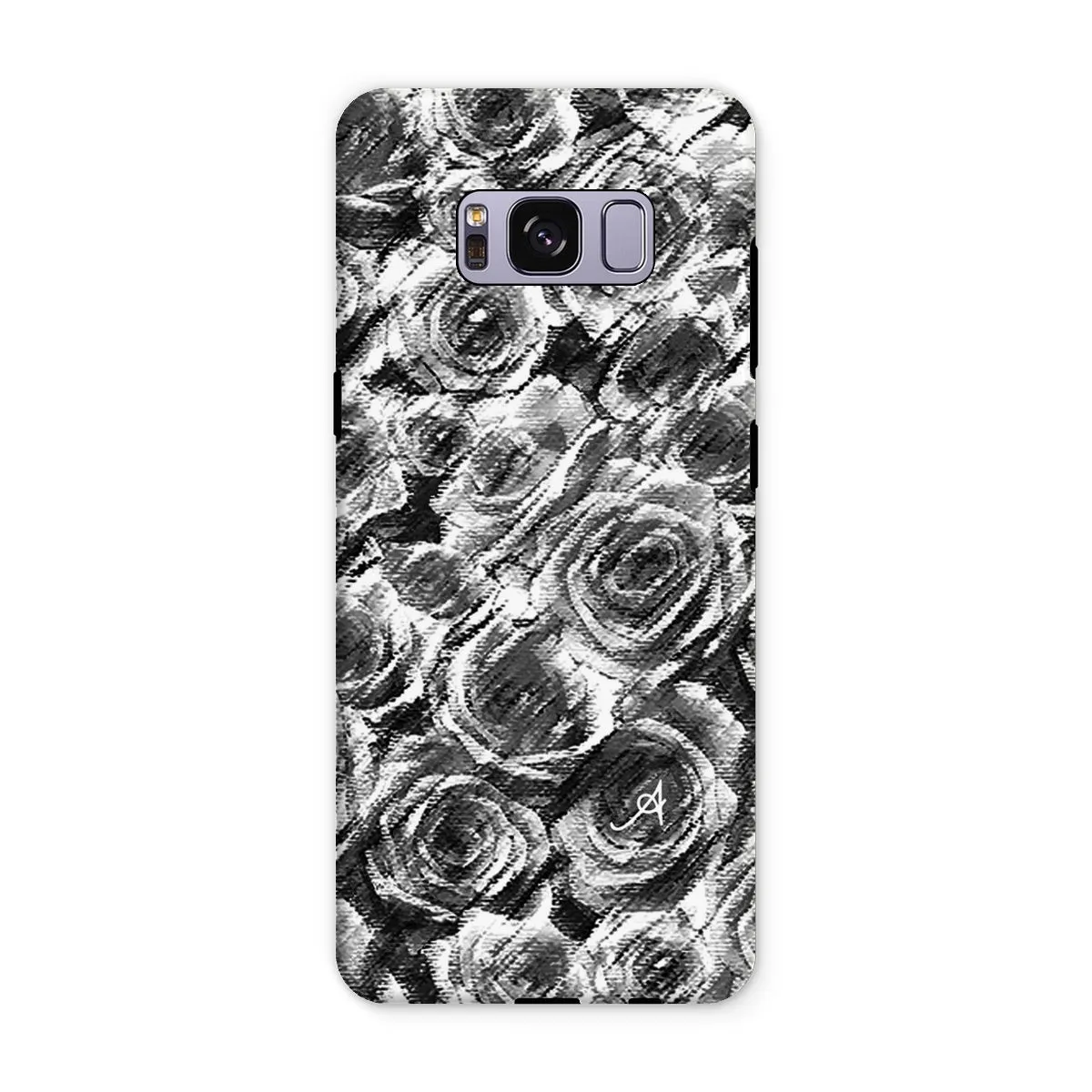 Textured Roses Black Amanya Design Tough Phone Case