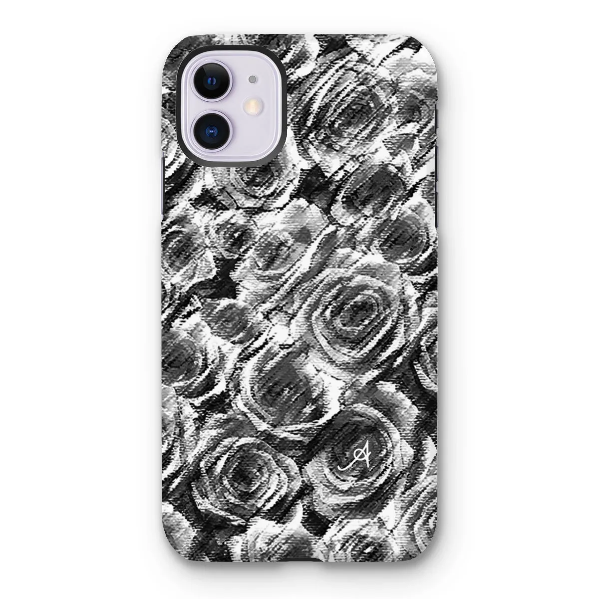 Textured Roses Black Amanya Design Tough Phone Case