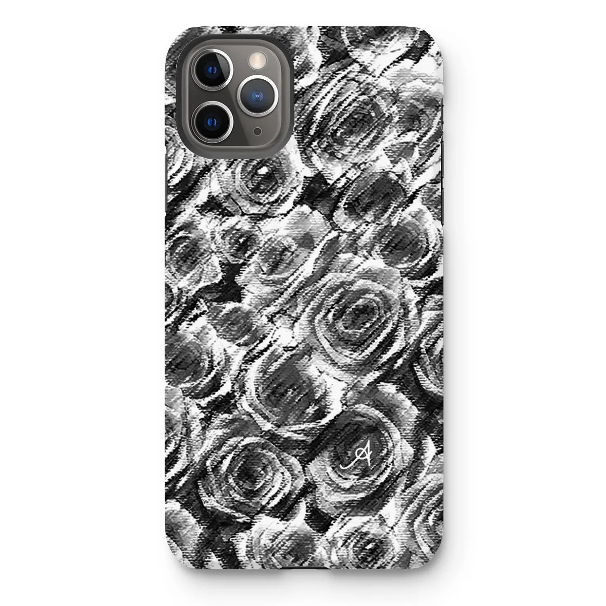 Textured Roses Black Amanya Design Tough Phone Case