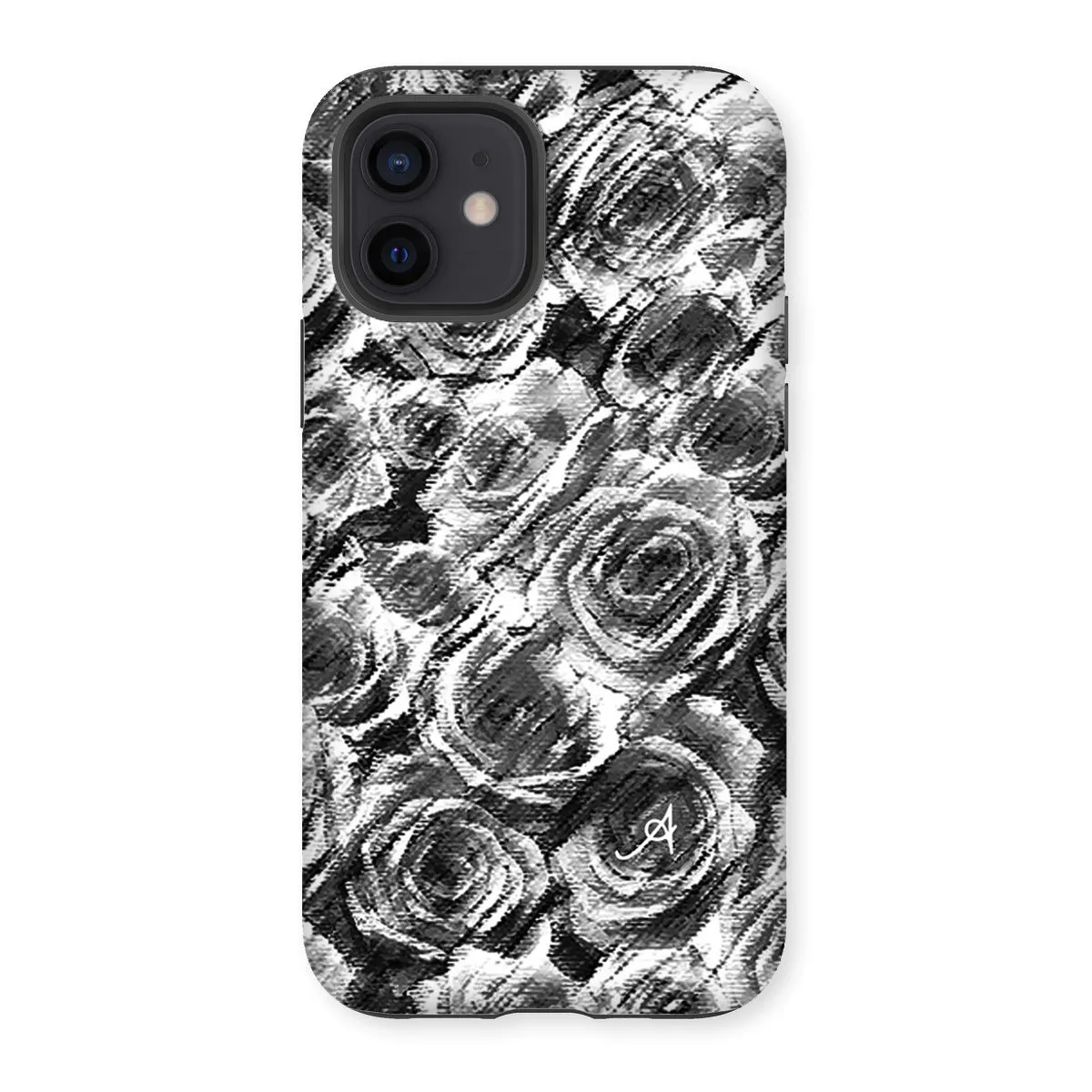 Textured Roses Black Amanya Design Tough Phone Case