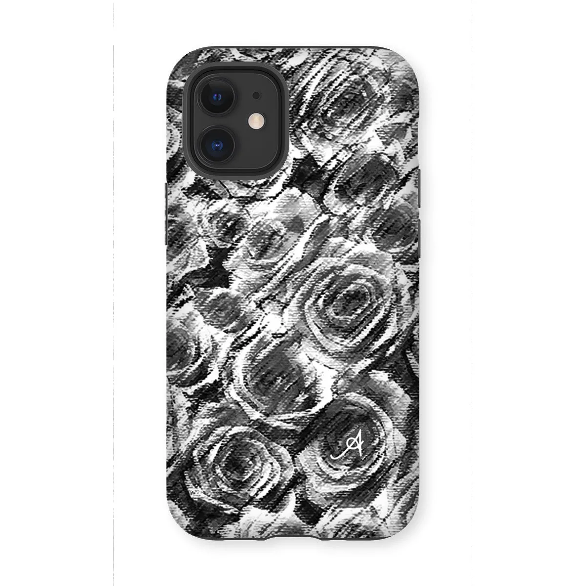 Textured Roses Black Amanya Design Tough Phone Case