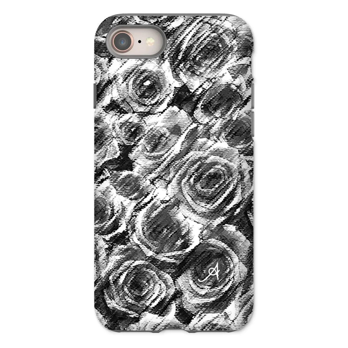 Textured Roses Black Amanya Design Tough Phone Case