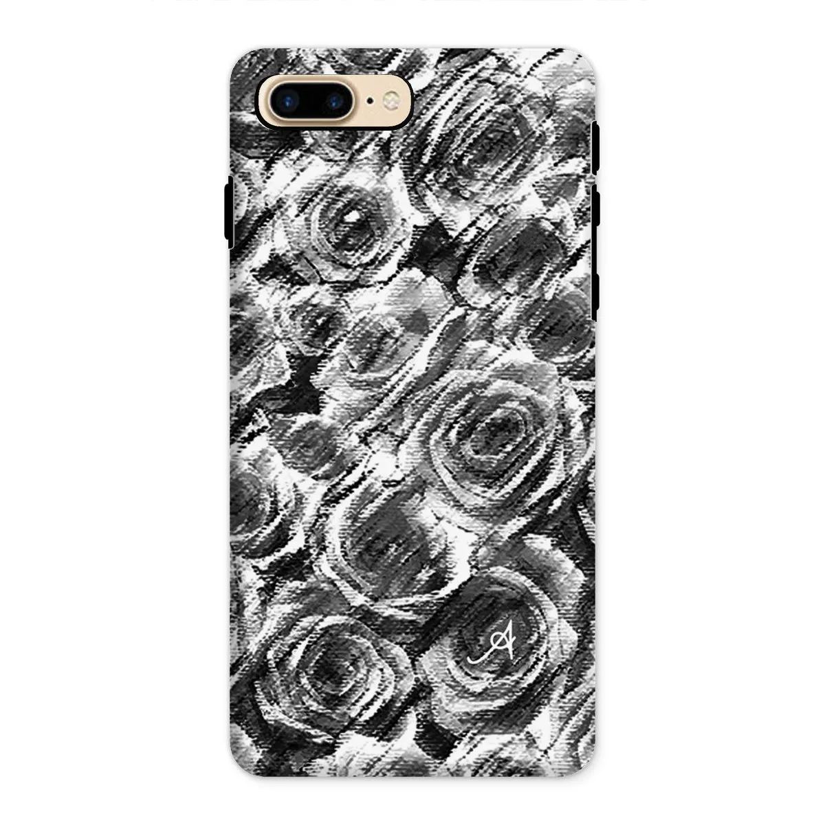 Textured Roses Black Amanya Design Tough Phone Case