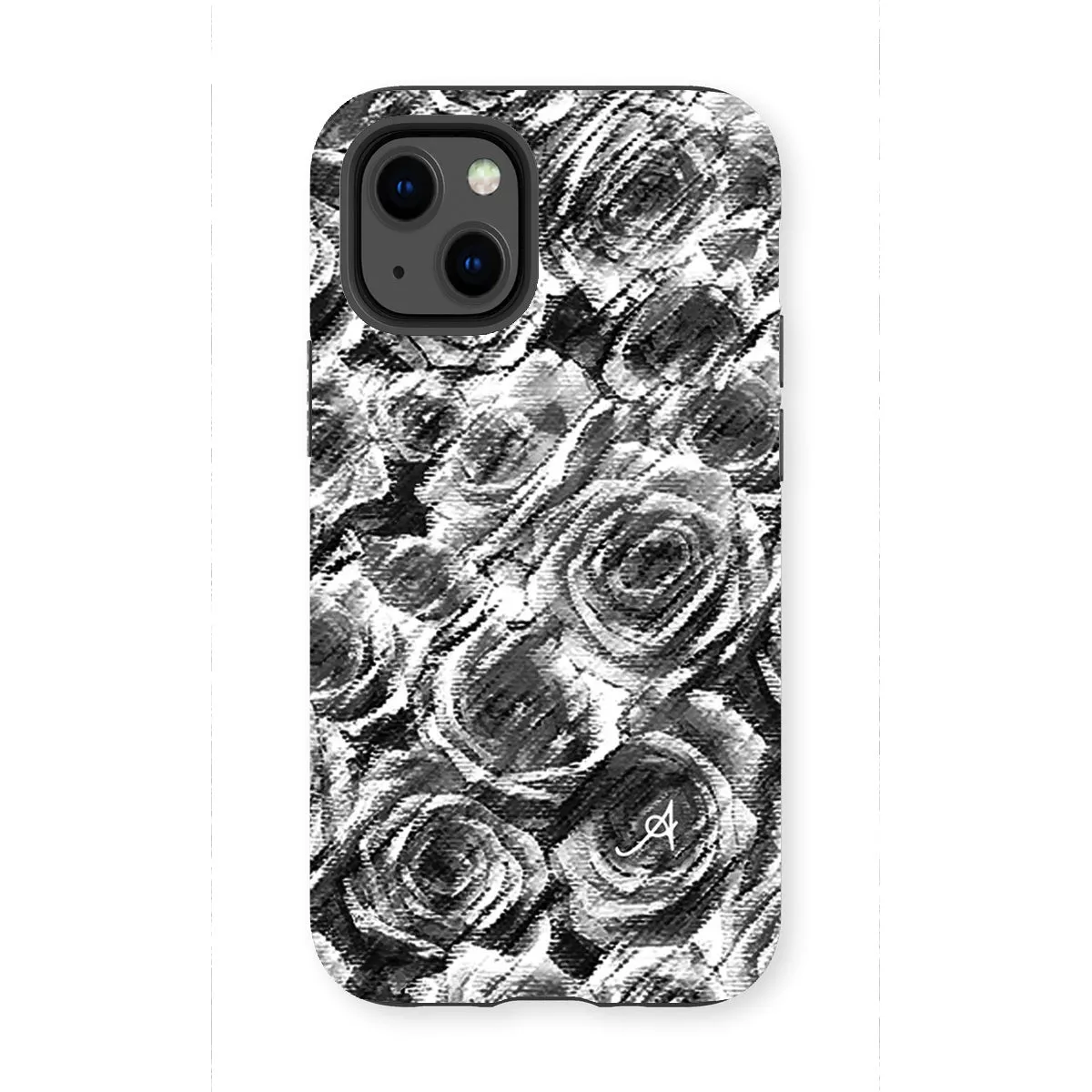 Textured Roses Black Amanya Design Tough Phone Case