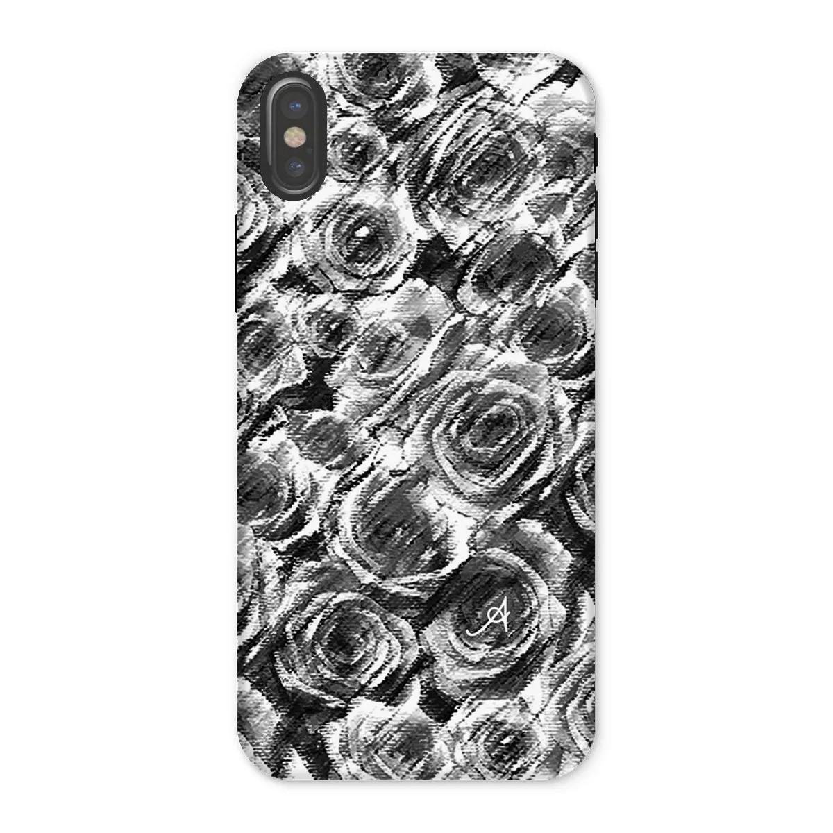 Textured Roses Black Amanya Design Tough Phone Case