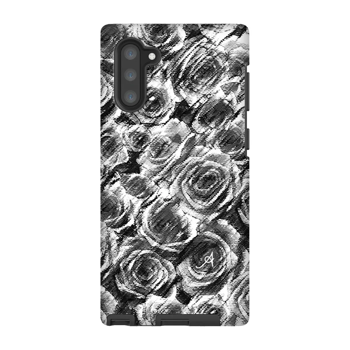 Textured Roses Black Amanya Design Tough Phone Case