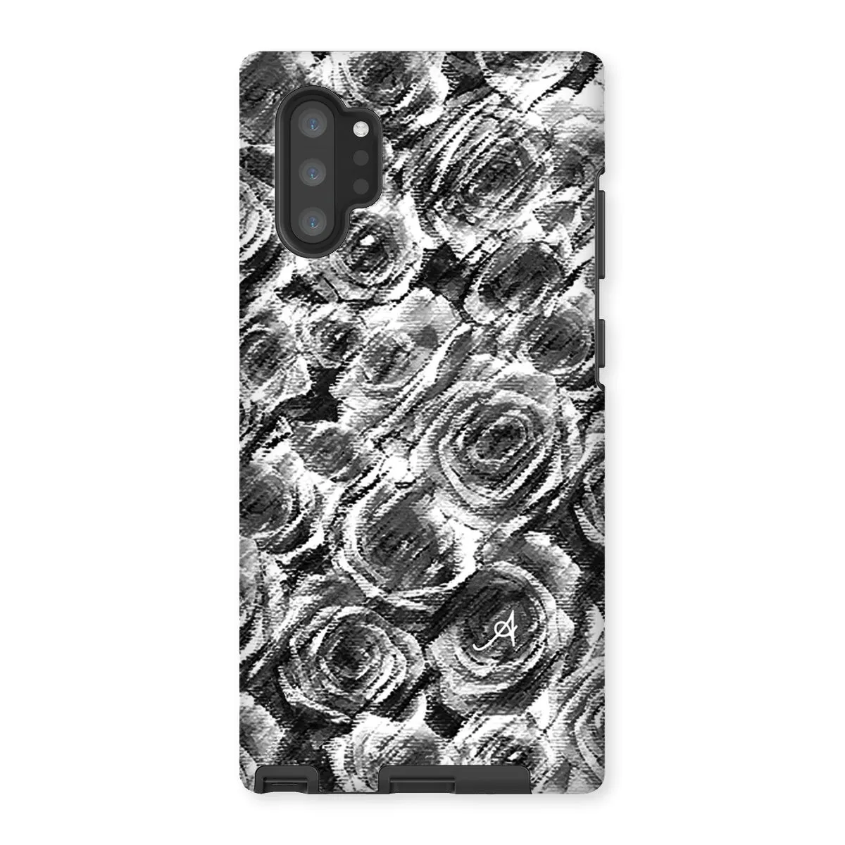 Textured Roses Black Amanya Design Tough Phone Case