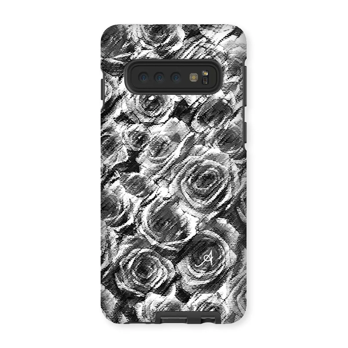 Textured Roses Black Amanya Design Tough Phone Case