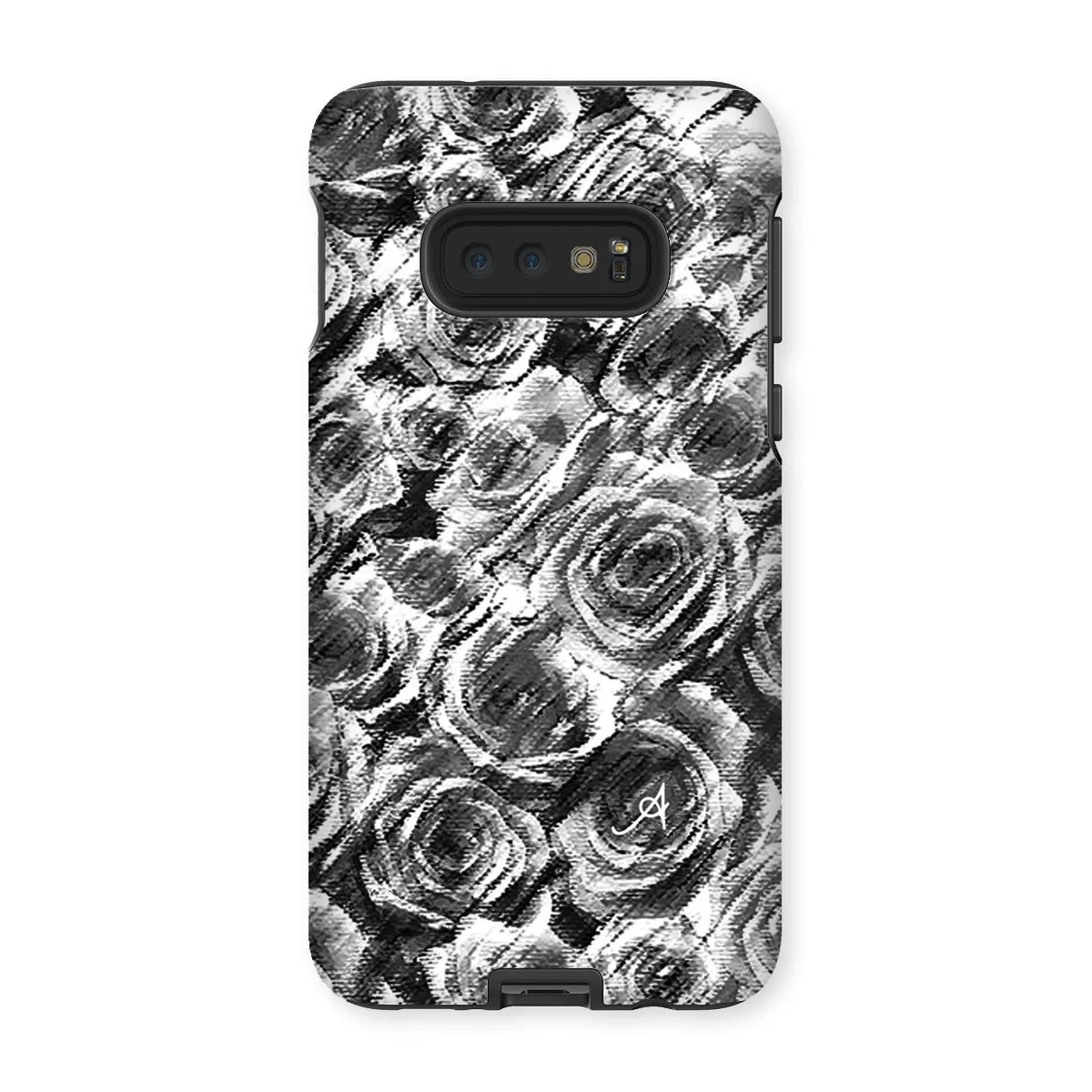 Textured Roses Black Amanya Design Tough Phone Case