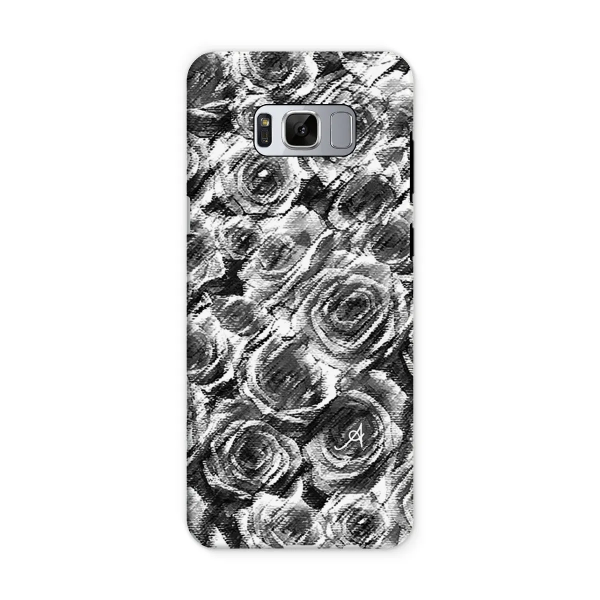 Textured Roses Black Amanya Design Tough Phone Case