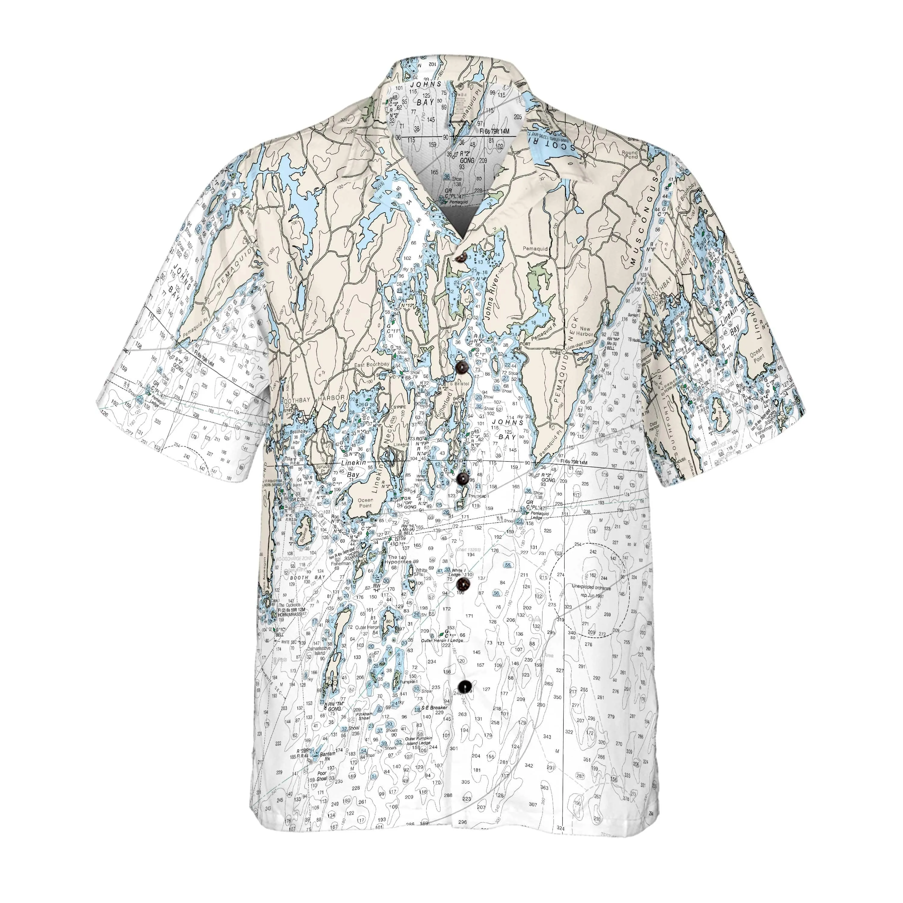 The Pemaquid Point Coconut Button Camp Shirt