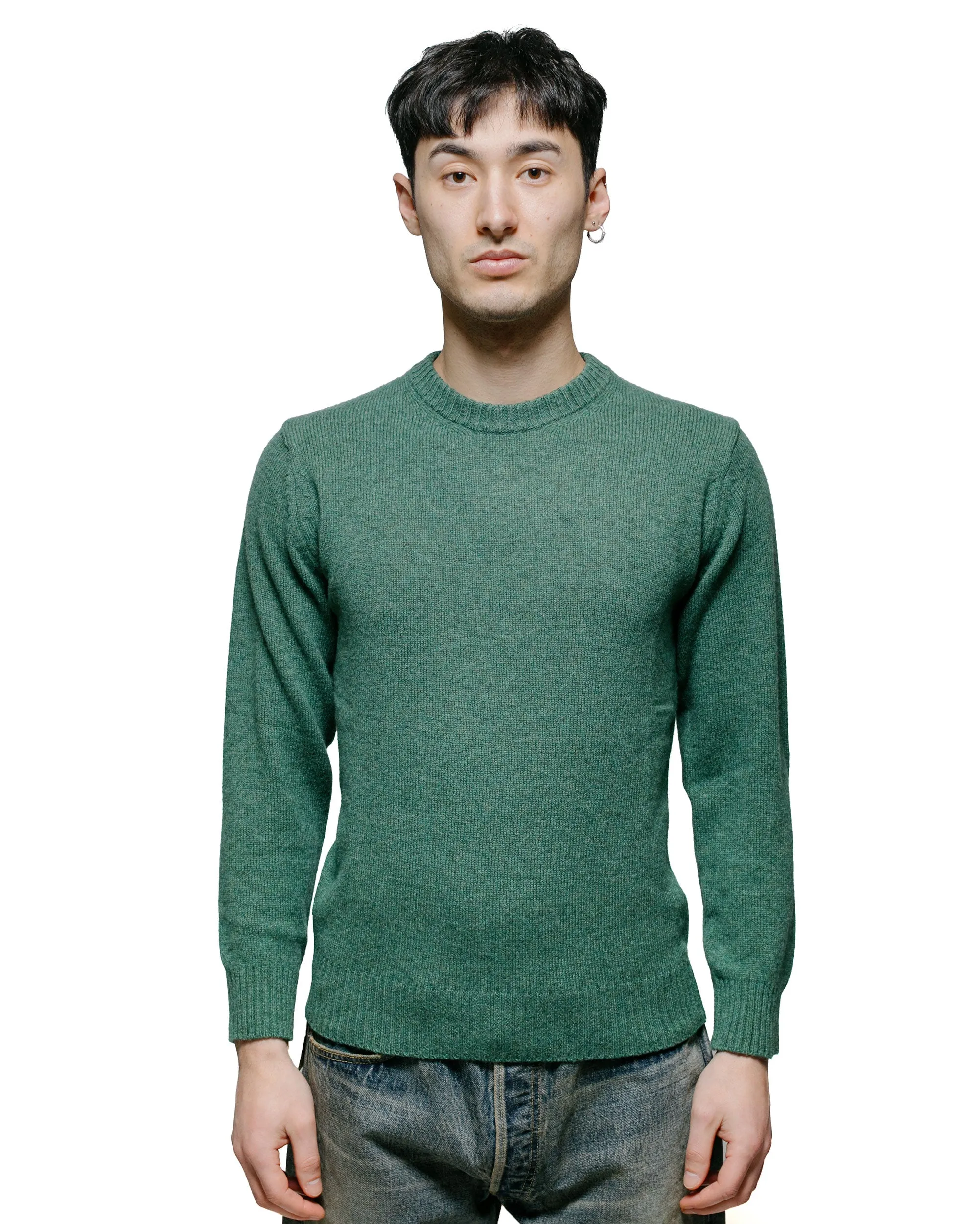 The Real McCoy's MC21114 Wool Crewneck Sweater Kelly Green