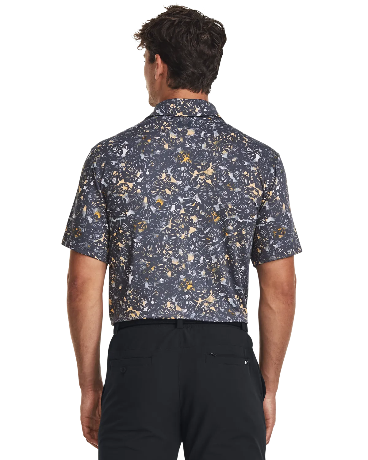 UA Playoff 3.0 Printed Polo M - Gray/Messa Yellow