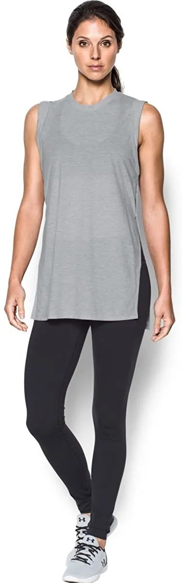 Under Armour Women's Breathe Tunic Tank Top True Gray Heather/Tonal Tank Top