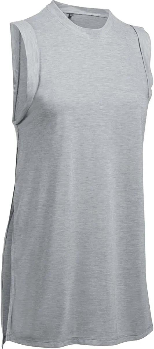 Under Armour Women's Breathe Tunic Tank Top True Gray Heather/Tonal Tank Top